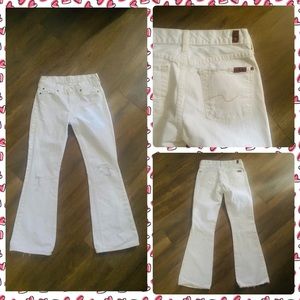 7 For All Mankind White Denim Jeans sz 30